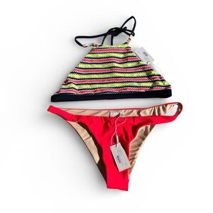 NWT Milly Cabana high neck bikini set